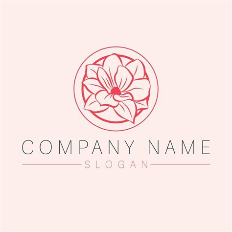 Beauty And Cosmetics Logo Design Magnolia Flower Vector Logotype