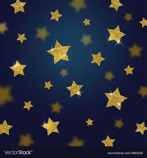 Glitter Gold Stars Background Royalty Free Vector Image