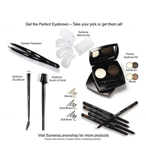 Avon Perfect Eyebrow Kit~brow Stencil Kit~glimmerstick~brush Comb