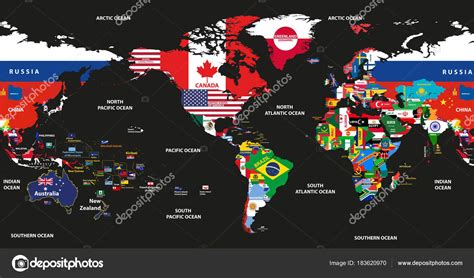 Papel De Parede Mapa Mundi Com Bandeiras E Nomes Dos Países Images