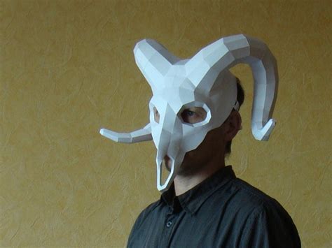 Ram Mask Ram Skull Mask Instant Pdf Download Papercraft