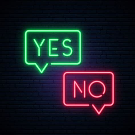 Neon Sign Yes And No Premium Vector