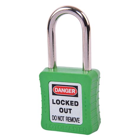 Safety Lockout Padlock 38mm Keyed Different Green Lotomaster