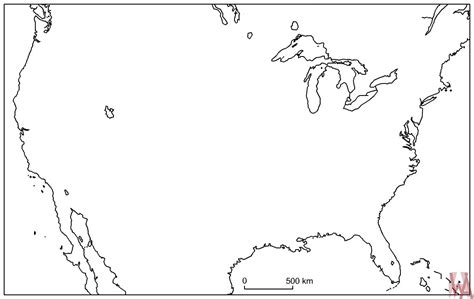 Blank Outline Map Of The United States Whatsanswer