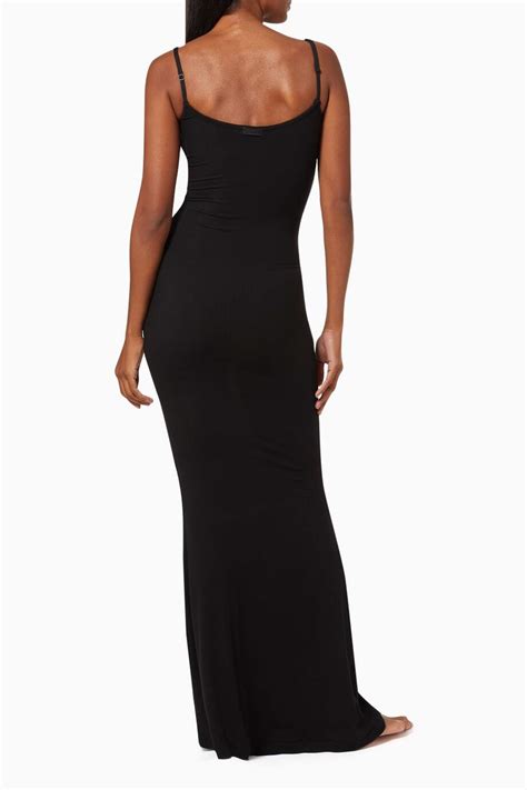 Shop Skims ONYX Soft Lounge Long Slip Dress for Women | Ounass UAE