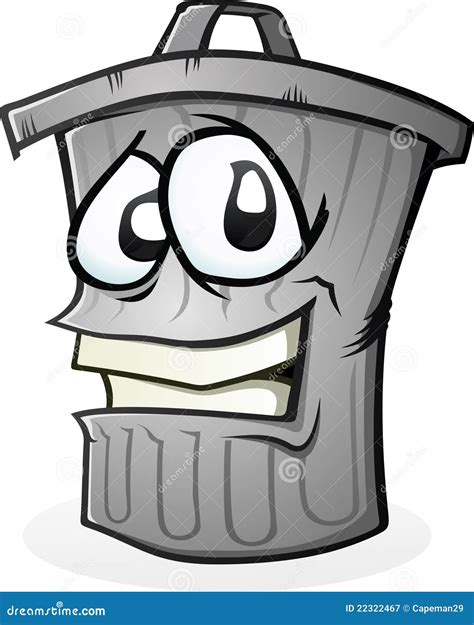 Smiling Clean Trash Can Cartoon Vector 22322467
