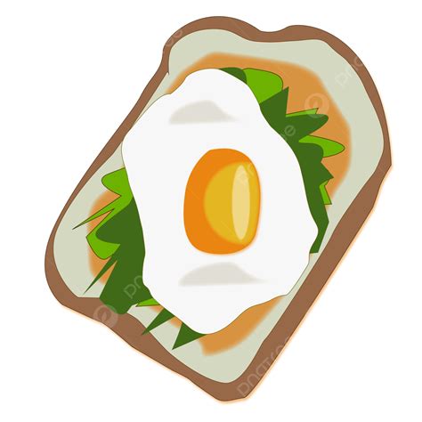 Gambar Kartun Roti Sandwich Telur Rebus Masakan Yang Digambar Tangan