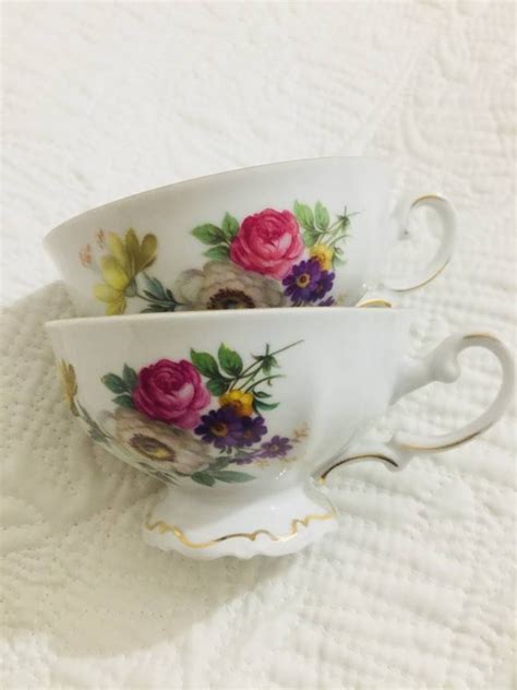 Mitterteich bavaria made in germany lady linda lot of 4 tea cups and saucers sets saucers measure approx. Meissen Floral tea cups by Mitterteich | Tea cups, Tea, Floral