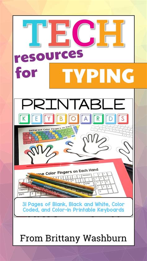 The Cover Of Tech Resources For Typing Printables