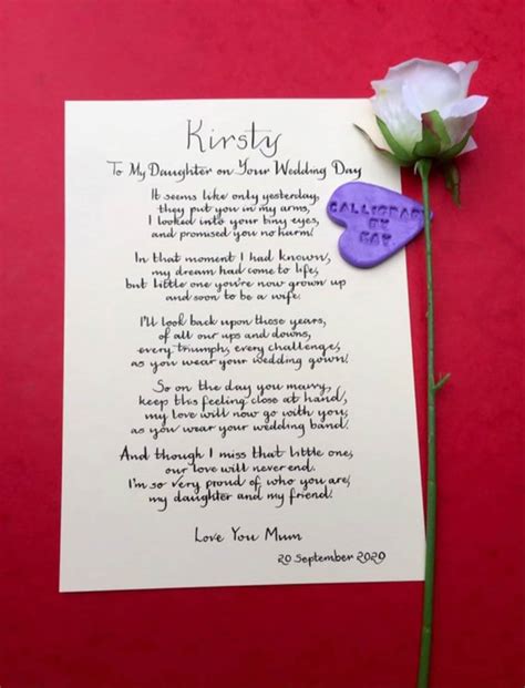 Dad Daughter Poem Wedding Day Poem To My Daughter From Etsy Uk