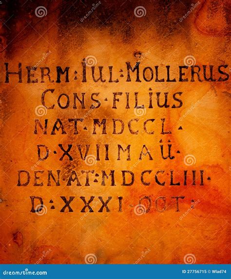 Ancient Inscription In Latin Stock Image Image Of Texture Background