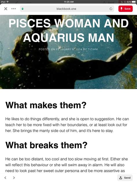 Act like you've gotta wear the pants. Pisces woman and Aquarius man part 1 | Aquarius men ...