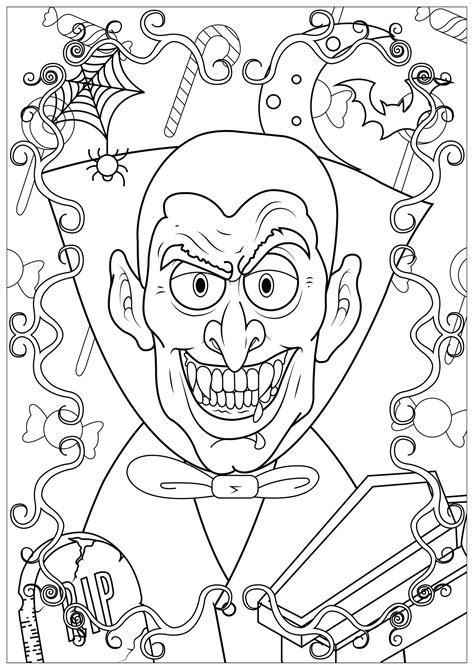 Vampire Dhalloween Halloween Adult Coloring Pages