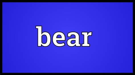 Bear Meaning Youtube