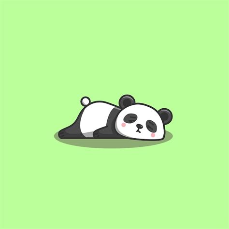 Premium Vector Bored Panda Cute Kawaii Hand Drawn Doodle Bored Lazy