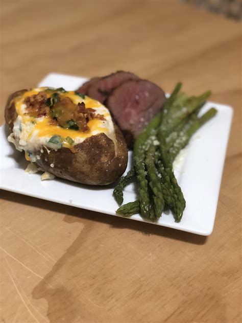 1 small white onion, diced. Homemade Twice-Baked Potatoes with Steak and Asparagus