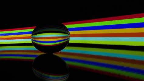 Download Wallpaper 2560x1440 Ball Glass Stripes Reflection Darkness