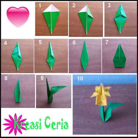 Cara Mudah Membuat Origami Bunga Tulip