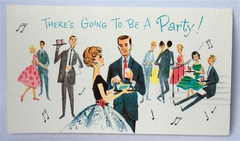 unused swanky holiday cocktail party music 1960s vintage invitationgreeting card 1820312