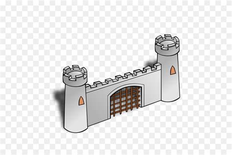 Gate Of A Castle Vector Fortress Clipart Flyclipart