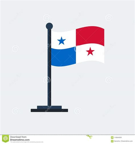 Flag Of Panamaflag Stand Vector Illustration Stock Vector