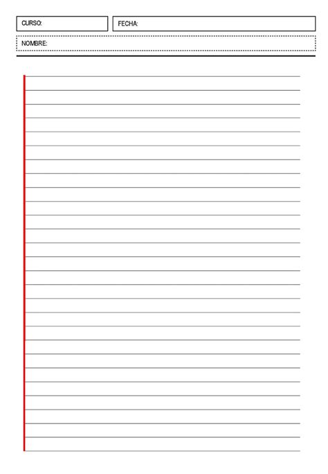 A Blank Lined Paper With Red Lines