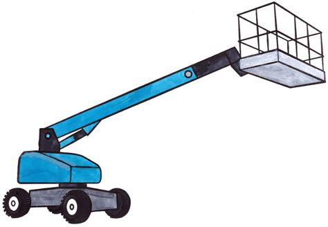 How To Draw An Aerial Work Platform Drawing For Kids Construction