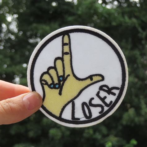 L For Loser Hand Gesture Iron On Patch Patches Emporium