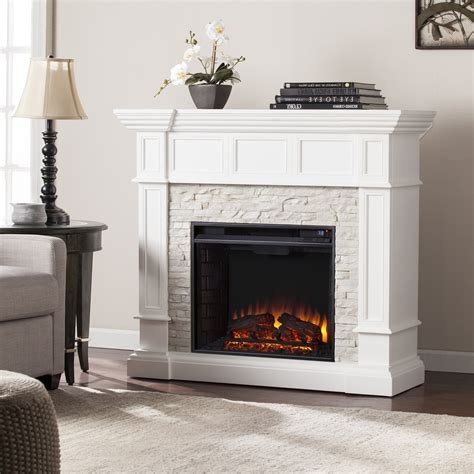 4575 Merrimack Simulated Stone Convertible Electric Fireplace Oak