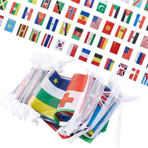 250 Piece International Flags 200 Feet Small Country Flags Banner Of