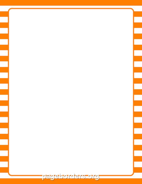 Orange And White Striped Border Clip Art Page Border