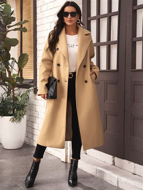 shein pocket front pea coat fall fashion coats trendy outfits winter trendy fall outfits