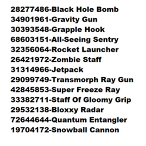 The list is sorted by likes. gear codes - Roblox