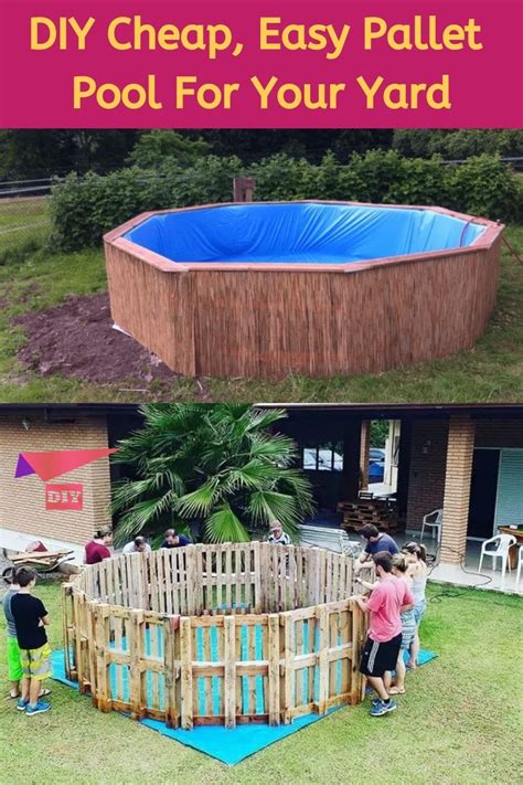 This Diy Pallet Pool Is The Cheapest Easiest Way To Have A Pool In Your Backyard Cheap Diy