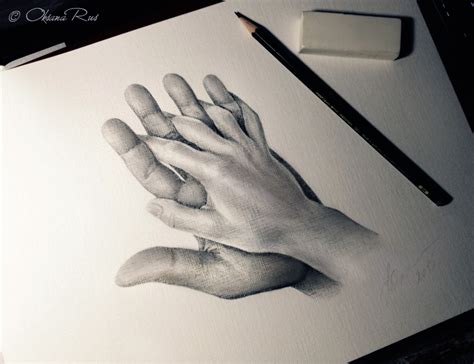 Love Hands Drawing Portrait Pencil Charcoal Art Sketch Hand