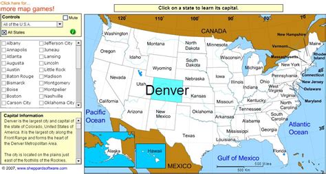 Conveniently, sheppard software teaches almost anything under the sun. Interactive map of United States Capitals of United States ...