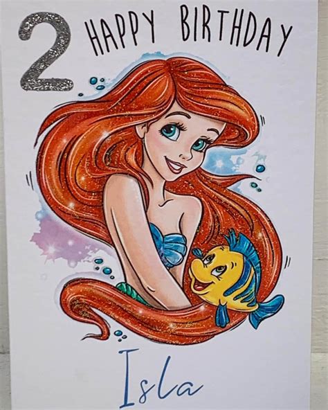 Personalised Ariel Birthday Card Disney Princess The Little Etsy