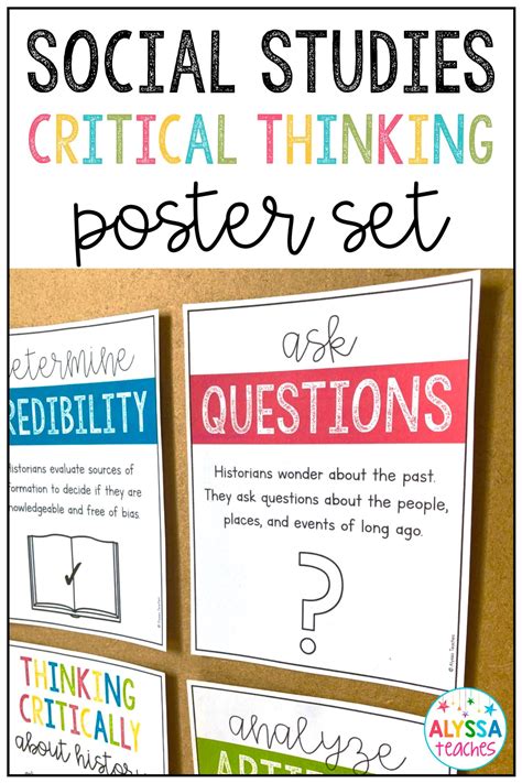 Social Studies Critical Thinking Skills Posters Bulletin Board