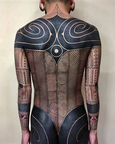 Impressively Large Taku Oshima S Tribal Tattoos Inkppl Tribal Tattoos Full Body Tattoo