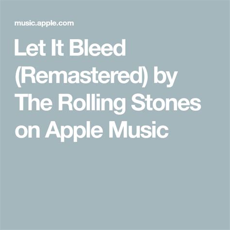 ‎let It Bleed Remastered By The Rolling Stones On Apple Music Let