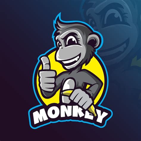 Monkey mascot logo design vector with modern illustration Vector gambar png