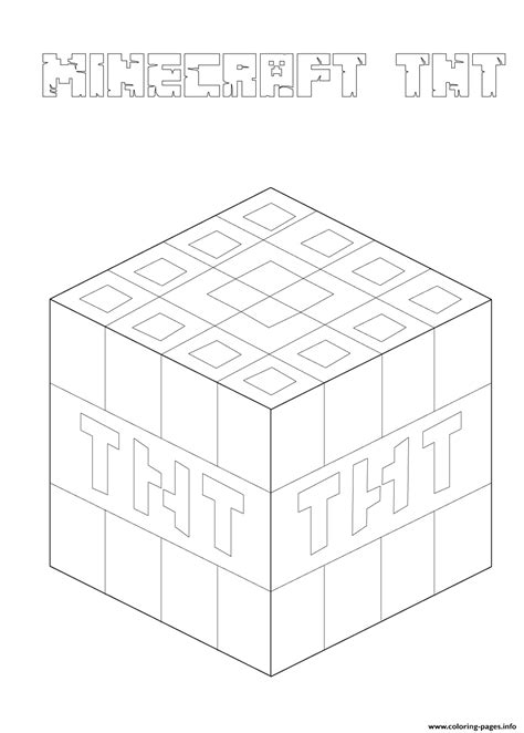 Minecraft Tnt Coloring page Printable