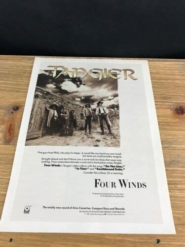1989 Vintage 8x11 Album Promo Print Ad For Tangier Four Winds 5 Guys