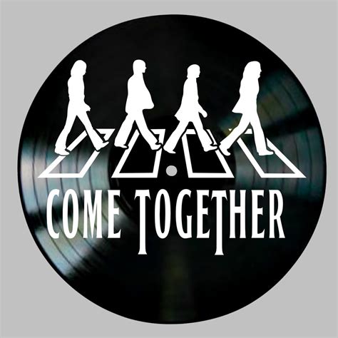 Beatles Come Together Song Lyrics On A Vinyl Record Album Etsy