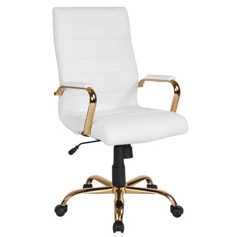 Shop High Back Executive White Leather Adjustable Office Chair With