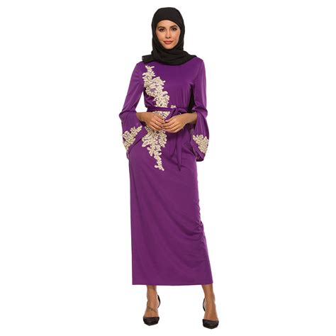 valcatch women muslim dress middle east arabian robe islamic abaya long sleeve rhinestones