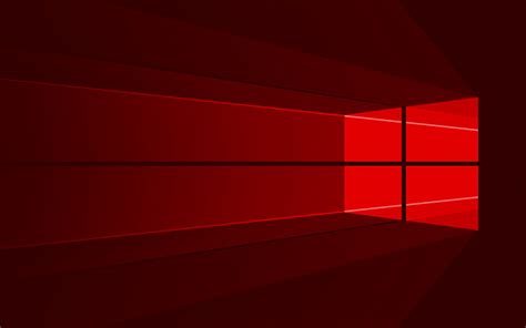 Download Wallpapers Windows 10 Red Logo 4k Minimal Os Red Abstract