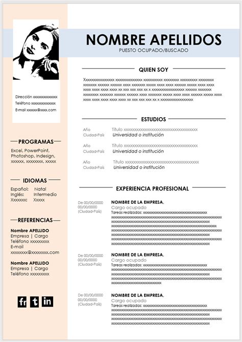 Plantilla Curriculum Vitae Moderno Gratis Financial Report