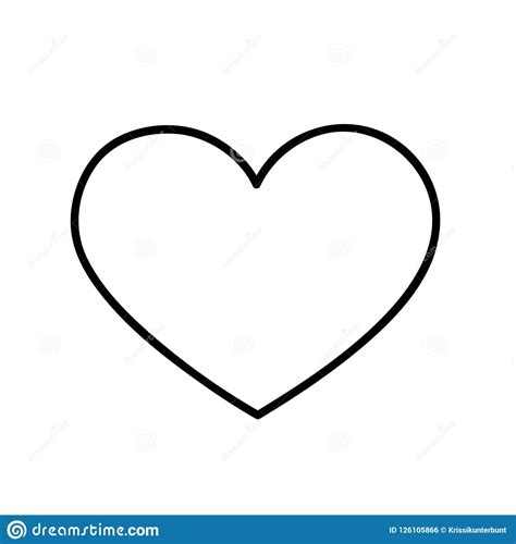 Heart Outline Icon Vector Isolated Stock Vector Illustration Of