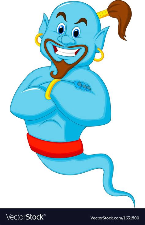 Friendly Genie Cartoon Vector Image On Vectorstock Cartoons Vector